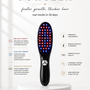 Red & Blue Light Therapy Massager Brush